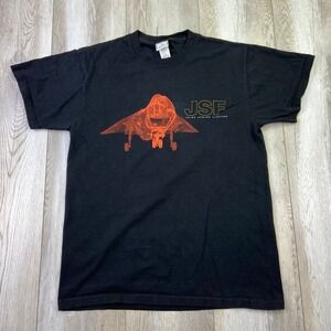VINTAGE Boeing JSF Joint Strike Fighter Shirt Mens Medium Black Made in USA